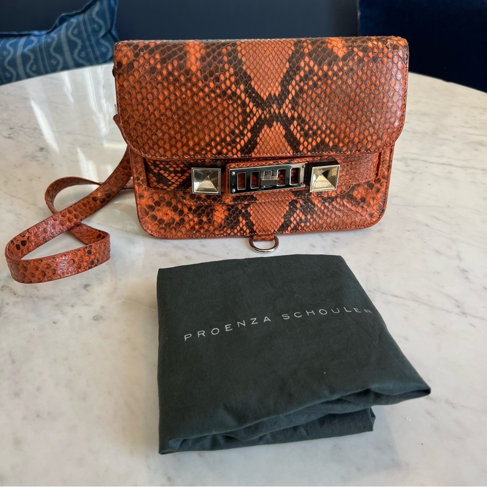 Proenza Schouler Orange Python Mini Ps11 Bag - image 3